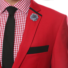 Load image into Gallery viewer, The JerseyBoy Red Black Slim Fit Mens Blazer - Ferrecci USA