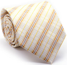 Load image into Gallery viewer, Mens Dads Classic Yellow Striped Pattern Business Casual Necktie & Hanky Set JO-8 - Ferrecci USA