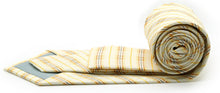 Load image into Gallery viewer, Mens Dads Classic Yellow Striped Pattern Business Casual Necktie & Hanky Set JO-8 - Ferrecci USA