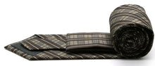 Load image into Gallery viewer, Mens Dads Classic Brown Striped Pattern Business Casual Necktie & Hanky Set JO-9 - Ferrecci USA