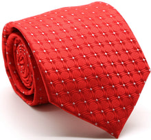 Load image into Gallery viewer, Mens Dads Classic Red Geometric Pattern Business Casual Necktie & Hanky Set K-8 - Ferrecci USA