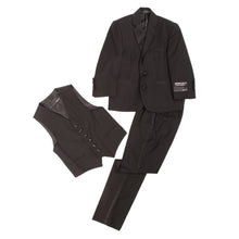 Load image into Gallery viewer, Boys Black KTUX 3 Piece Premium Tuxedo Suit - Ferrecci USA
