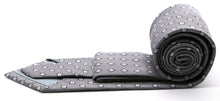 Load image into Gallery viewer, Mens Dads Classic Grey Geometric Pattern Business Casual Necktie & Hanky Set KO-3 - Ferrecci USA