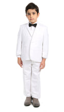 Load image into Gallery viewer, Boys KTUX Modern Fit Notch Lapel 3 Piece White Tuxedo Set - Ferrecci USA