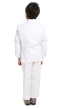 Load image into Gallery viewer, Boys KTUX Modern Fit Notch Lapel 3 Piece White Tuxedo Set - Ferrecci USA