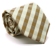 Load image into Gallery viewer, Mens Dads Classic Yellow Stripe Pattern Business Casual Necktie & Hanky Set L-1 - Ferrecci USA