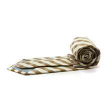 Load image into Gallery viewer, Mens Dads Classic Yellow Stripe Pattern Business Casual Necktie & Hanky Set L-1 - Ferrecci USA