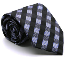 Load image into Gallery viewer, Mens Dads Classic Navy Stripe Pattern Business Casual Necktie & Hanky Set L-6 - Ferrecci USA