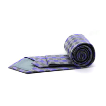 Load image into Gallery viewer, Mens Dads Classic Purple Stripe Pattern Business Casual Necktie & Hanky Set L-7 - Ferrecci USA