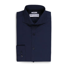 Load image into Gallery viewer, Mens Slim Fit Dress Shirt Navy - Ferrecci USA