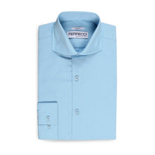 Load image into Gallery viewer, Leo Sky Blue Mens Slim Fit Cotton Shirt - Ferrecci USA