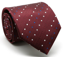 Load image into Gallery viewer, Mens Dads Classic Red Geometric Pattern Business Casual Necktie & Hanky Set LO-5 - Ferrecci USA