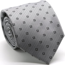 Load image into Gallery viewer, Mens Dads Classic Grey Geometric Pattern Business Casual Necktie & Hanky Set LO-7 - Ferrecci USA