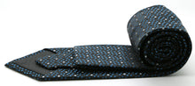 Load image into Gallery viewer, Mens Dads Classic Black/Blue Dot Pattern Business Casual Necktie & Hanky Set M-12 - Ferrecci USA