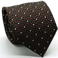 Load image into Gallery viewer, Mens Dads Classic Brown Dot Pattern Business Casual Necktie & Hanky Set M-2 - Ferrecci USA