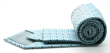 Load image into Gallery viewer, Mens Dads Classic Turquoise Dot Pattern Business Casual Necktie & Hanky Set M-4 - Ferrecci USA