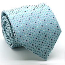 Load image into Gallery viewer, Mens Dads Classic Turquoise Dot Pattern Business Casual Necktie & Hanky Set M-4 - Ferrecci USA