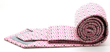 Load image into Gallery viewer, Mens Dads Classic Pink Dot Pattern Business Casual Necktie & Hanky Set M-6 - Ferrecci USA