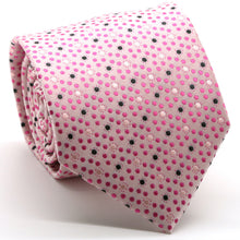 Load image into Gallery viewer, Mens Dads Classic Pink Dot Pattern Business Casual Necktie & Hanky Set M-6 - Ferrecci USA