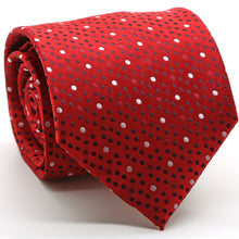 Load image into Gallery viewer, Mens Dads Classic Red Dot Pattern Business Casual Necktie & Hanky Set M-9 - Ferrecci USA