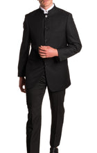 Load image into Gallery viewer, Mandarin Collar Suit - 2 Piece - Black - Ferrecci USA