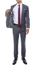 Load image into Gallery viewer, Milano Mens Grey Slim Fit Peak Lapel 2 Piece Suit - Ferrecci USA