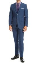 Load image into Gallery viewer, Paul Lorenzo Mens Indigo Slim Fit 2 Piece Suit - Ferrecci USA