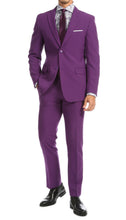 Load image into Gallery viewer, Paul Lorenzo Mens Purple Slim Fit 2 Piece Suit - Ferrecci USA