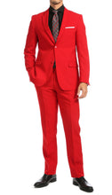 Load image into Gallery viewer, Paul Lorenzo Mens Red Slim Fit 2 Piece Suit - Ferrecci USA