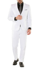 Load image into Gallery viewer, Paul Lorenzo Mens White Slim Fit 2 Piece Suit - Ferrecci USA