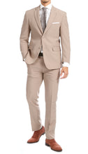 Load image into Gallery viewer, Paul Lorenzo Mens Tan Slim Fit 2 Piece Suit - Ferrecci USA