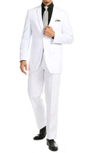 Load image into Gallery viewer, Paul Lorenzo Mens White Slim Fit 2 Piece Suit - Ferrecci USA