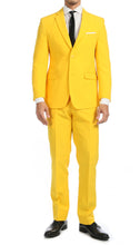 Load image into Gallery viewer, Paul Lorenzo Mens Yellow Slim Fit 2 Piece Suit - Ferrecci USA