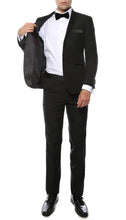Load image into Gallery viewer, Paul Lorenzo Mens Black Slim Fit 2 Piece Tuxedo - Ferrecci USA