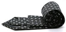Load image into Gallery viewer, Mens Dads Classic Black Geometric Pattern Business Casual Necktie & Hanky Set N-4 - Ferrecci USA
