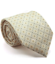 Load image into Gallery viewer, Mens Dads Classic Yellow Geometric Pattern Business Casual Necktie & Hanky Set N-9 - Ferrecci USA