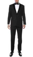 Load image into Gallery viewer, Noir Black Slim Velvet Peak Lapel 2 Piece Tuxedo - Ferrecci USA