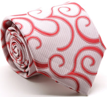 Load image into Gallery viewer, Mens Dads Classic Red Paisley Pattern Business Casual Necktie & Hanky Set O-4 - Ferrecci USA