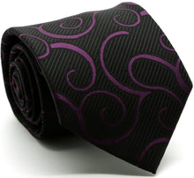 Load image into Gallery viewer, Mens Dads Classic Purple Paisley Pattern Business Casual Necktie & Hanky Set O-6 - Ferrecci USA