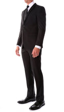 Load image into Gallery viewer, Oslo Black Notch Lapel 2 Piece Slim Fit Suit - Ferrecci USA