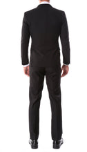 Load image into Gallery viewer, Oslo Black Notch Lapel 2 Piece Slim Fit Suit - Ferrecci USA