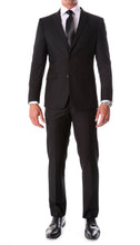 Load image into Gallery viewer, Oslo Black Notch Lapel 2 Piece Slim Fit Suit - Ferrecci USA