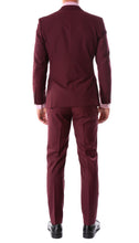 Load image into Gallery viewer, Oslo Burgundy Notch Lapel 2 Piece Slim Fit Suit - Ferrecci USA