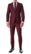 Load image into Gallery viewer, Oslo Burgundy Notch Lapel 2 Piece Slim Fit Suit - Ferrecci USA