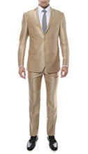 Load image into Gallery viewer, Oxford Champagne Sharkskin Slim Fit Suit - Ferrecci USA