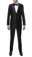 Load image into Gallery viewer, Oxford Black Sharkskin Slim Fit Suit - Ferrecci USA