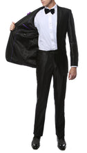 Load image into Gallery viewer, Oxford Black Sharkskin Slim Fit Suit - Ferrecci USA