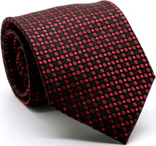 Load image into Gallery viewer, Mens Dads Classic Red Geometric Pattern Business Casual Necktie & Hanky Set P-1 - Ferrecci USA