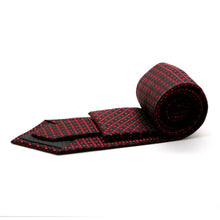 Load image into Gallery viewer, Mens Dads Classic Red Geometric Pattern Business Casual Necktie & Hanky Set P-1 - Ferrecci USA
