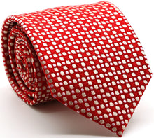 Load image into Gallery viewer, Mens Dads Classic Red Geometric Pattern Business Casual Necktie & Hanky Set P-4 - Ferrecci USA